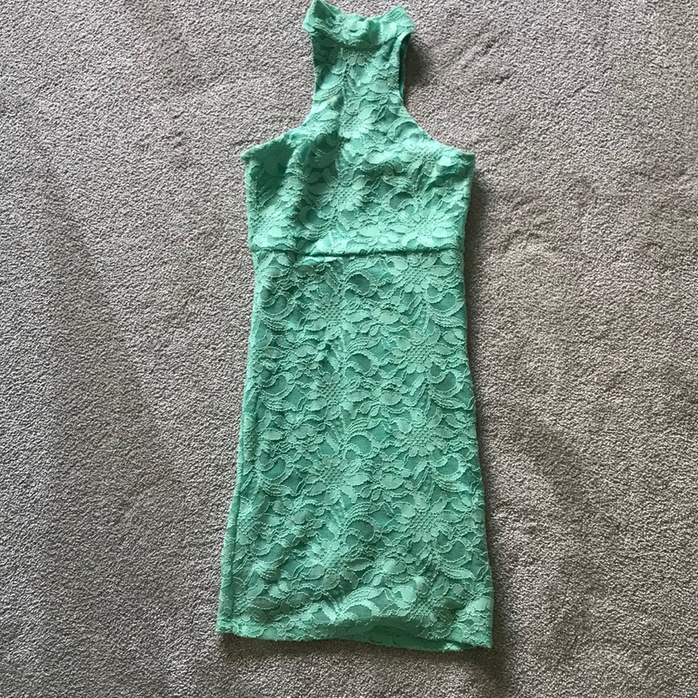 Green Lacey mini dress 👗